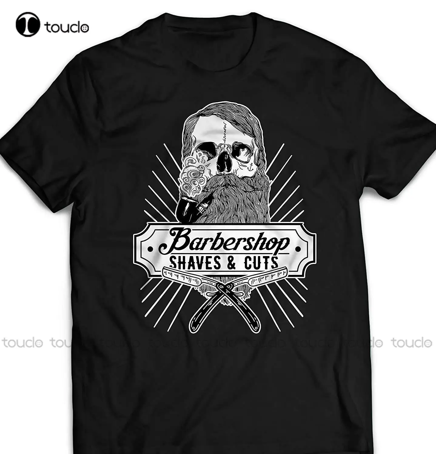 Babershop Hair-Stylist Skull-Wings Shaves-Cuts Gift-For-Hipster Customized T-Shirt Brand Clothes Summer O-Neck Men T Shirt