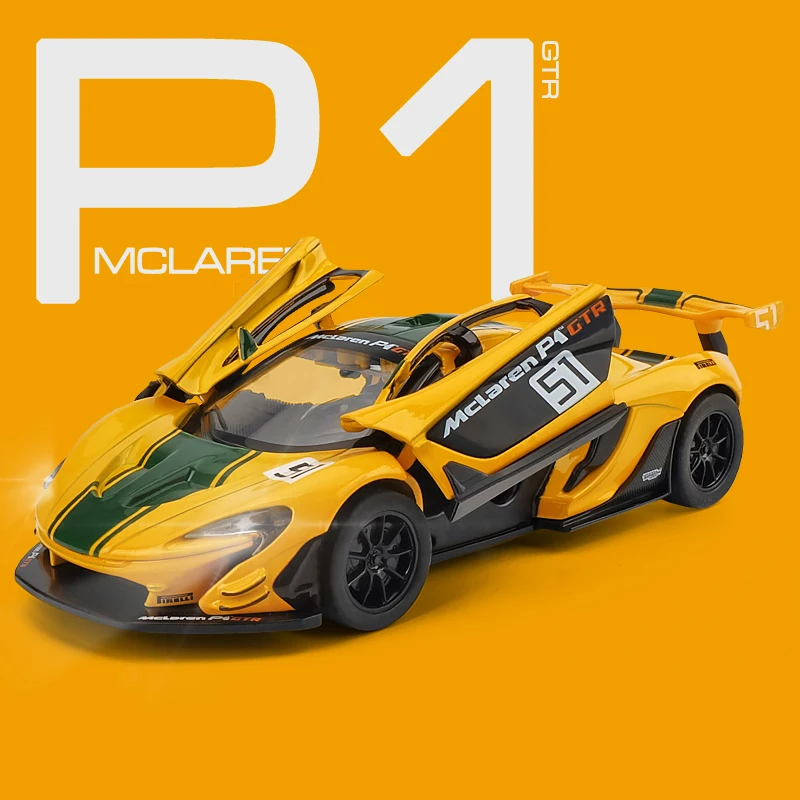 1:32 McLaren P1 Hot Sale High Simulation Supercar Car Model Alloy Pull Back Kid Car Toy 2 Open Door Children\'s Gifts Wholesale