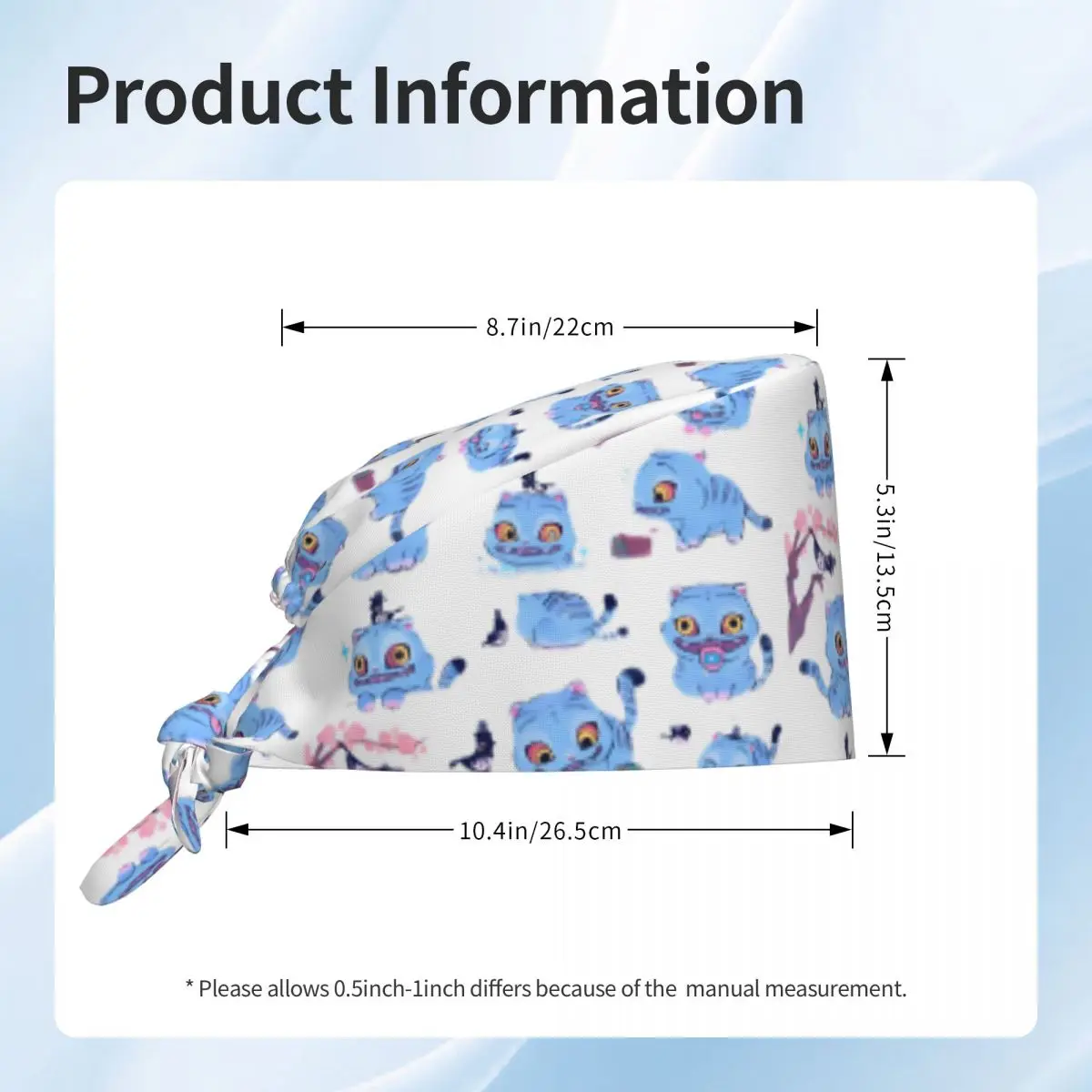 Krankenschwester-Hüte, KPop, Dämonenjäger, Arbeits-Peeling-Mütze, Tiger, trendige medizinische Mütze, verstellbar, für Unisex, grafische Arbeitsmütze mit Raffhalter