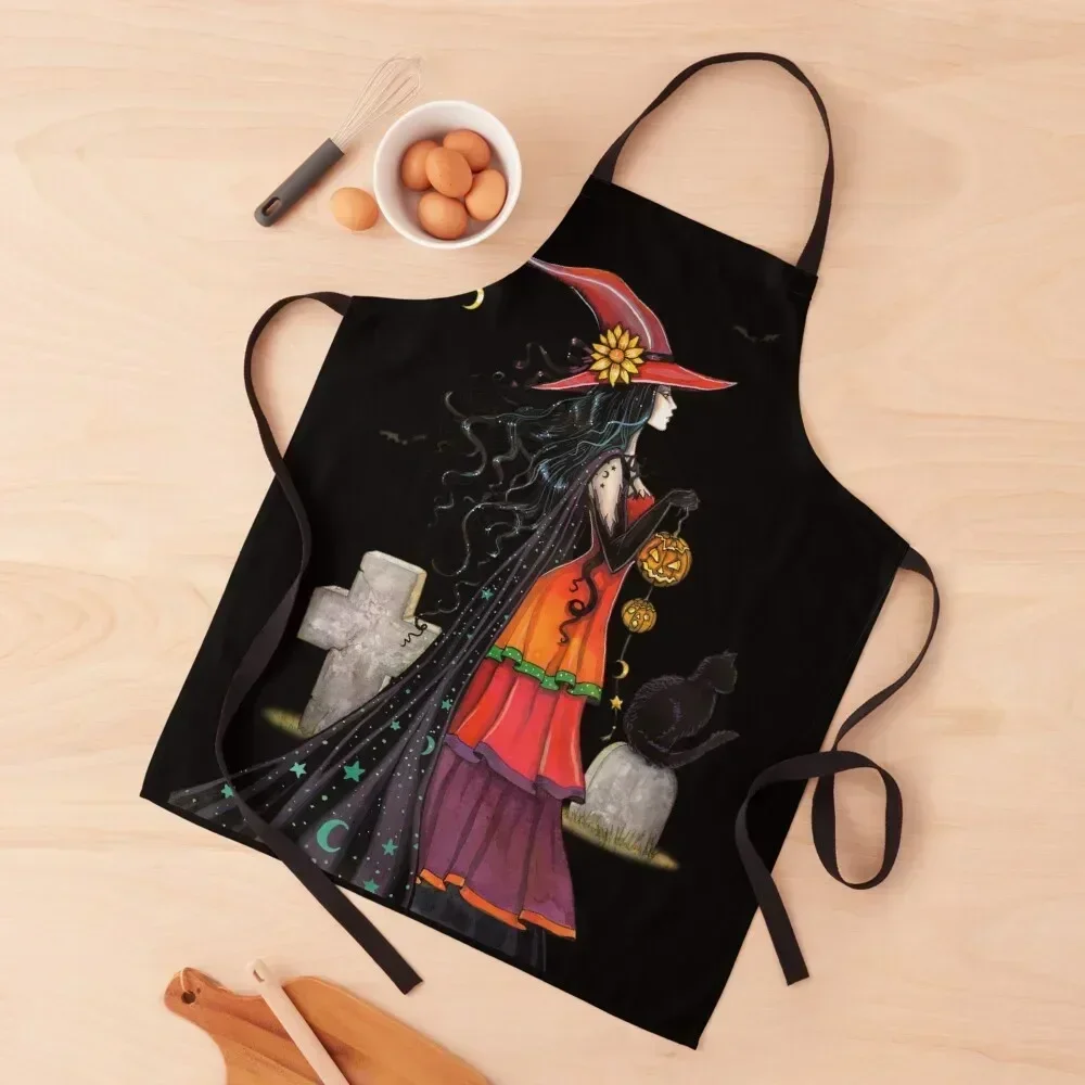 

Witch Way Halloween Fantasy Art by Molly Apron For Men Cute Kitchen Accessories women's work bib Apron