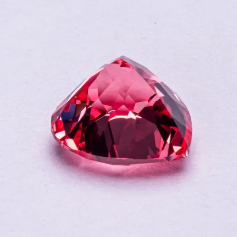 مختبر نمت Padparadscha الأحمر لوتس اللون شكل قلب الأحجار الكريمة لصنع المجوهرات السحر DIY بها بنفسك حلقة المواد شهادة قابلة للاختيار