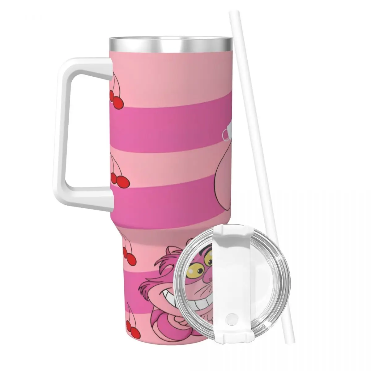 Stainless Steel Tumbler Alice In Wonderland Thermal Cups Portable Cold and Hot Mugs Cup Beach Custom Water Bottle