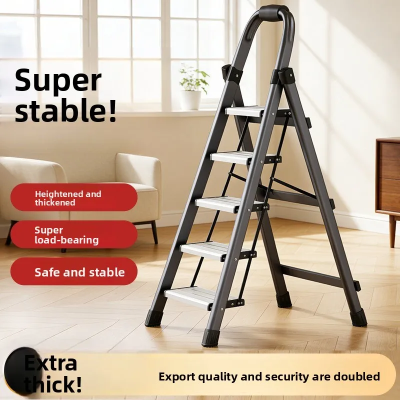 Aluminum Alloy Folding A Frame Ladder Four Steps Thickened Portable Indoor Outdoor Multi Functional Step Ladder Folding Ladder