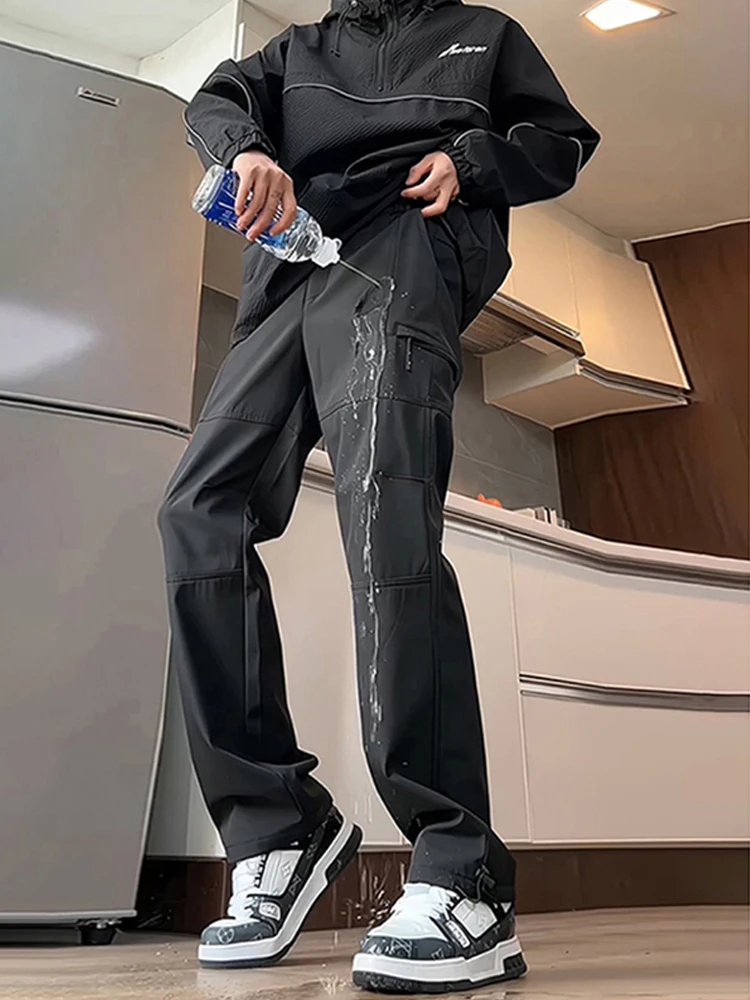 

Зимние мужские рабочие брюки на флисовой подкладке, американские мягкие брюки-карго, водонепроницаемые ветрозащитные повседневные брюки для катания на лыжах