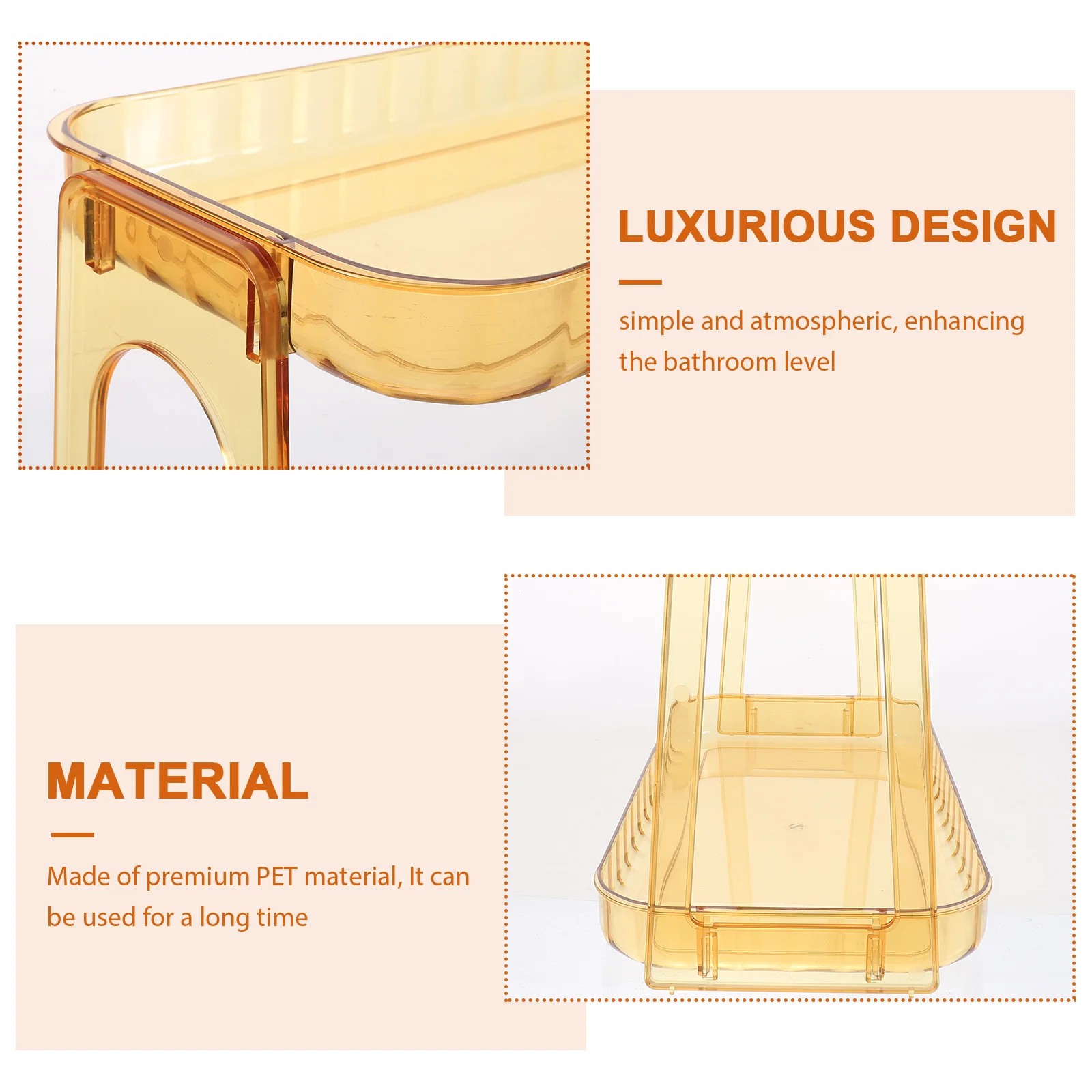 

2 Tier Carbon Steel Bathroom Countertop Organizer Rack Makeup Storage Shelf For Toiletries Cosmetics Large Capacity Space-Saving