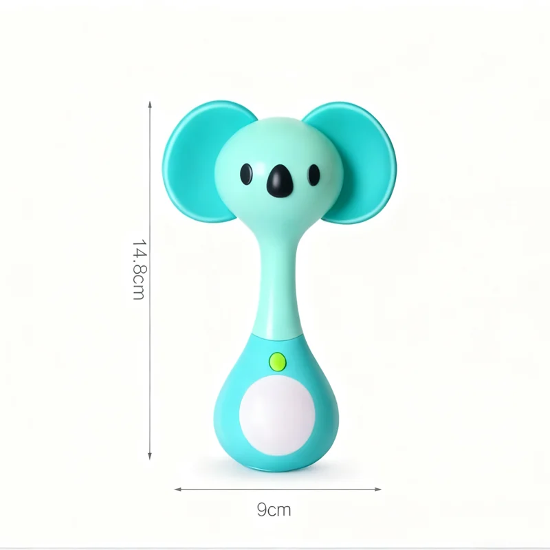 New Animal Teething Rhythm Stick Baby Jingle Toy Light Music Grasping Training Soothing Newborns No Box