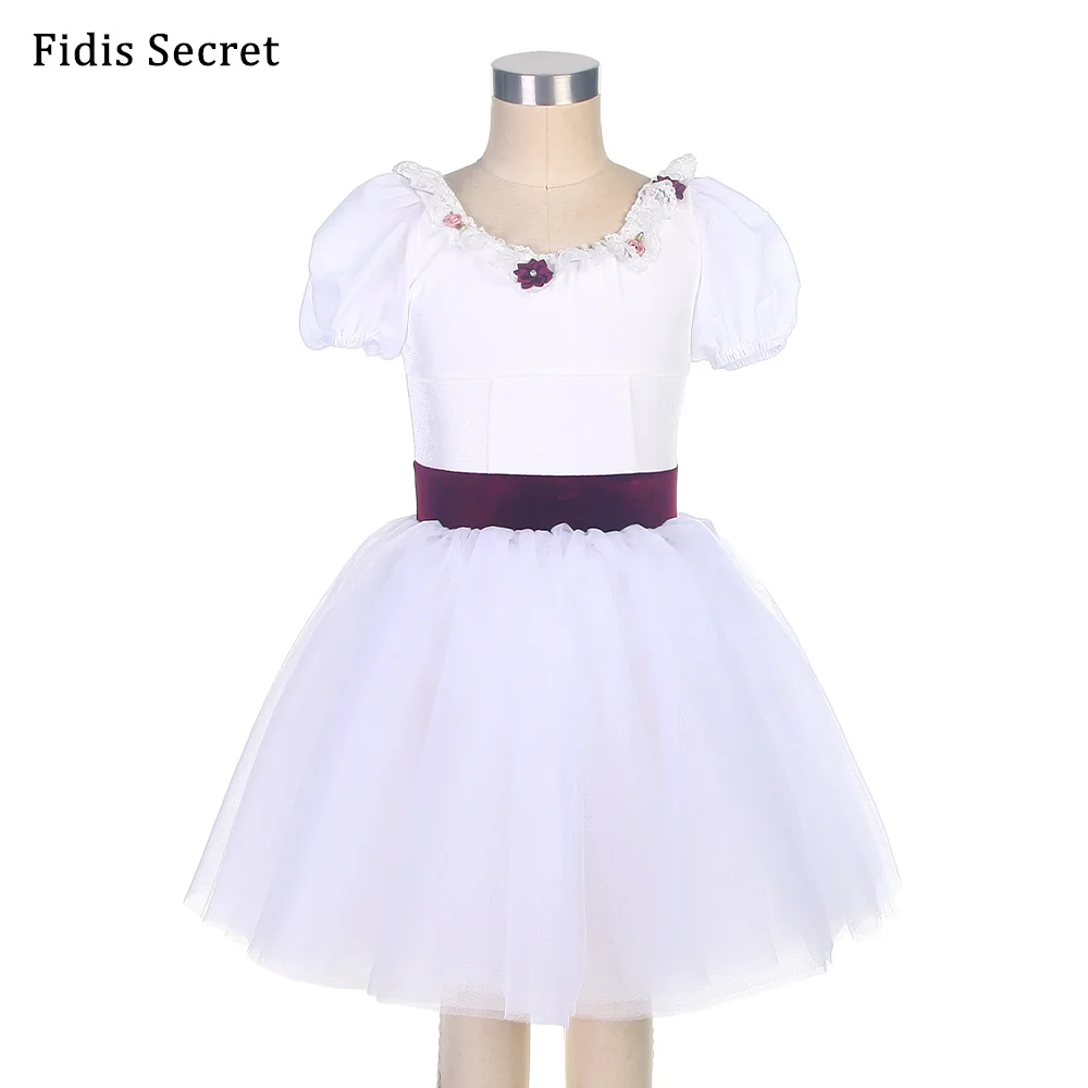 

Child White Romantic Ballet Skirt Tutu Costumes,Ballerina Dance Performance Stage Wear,Girls Party/Solo/Birthday Leotard Dress