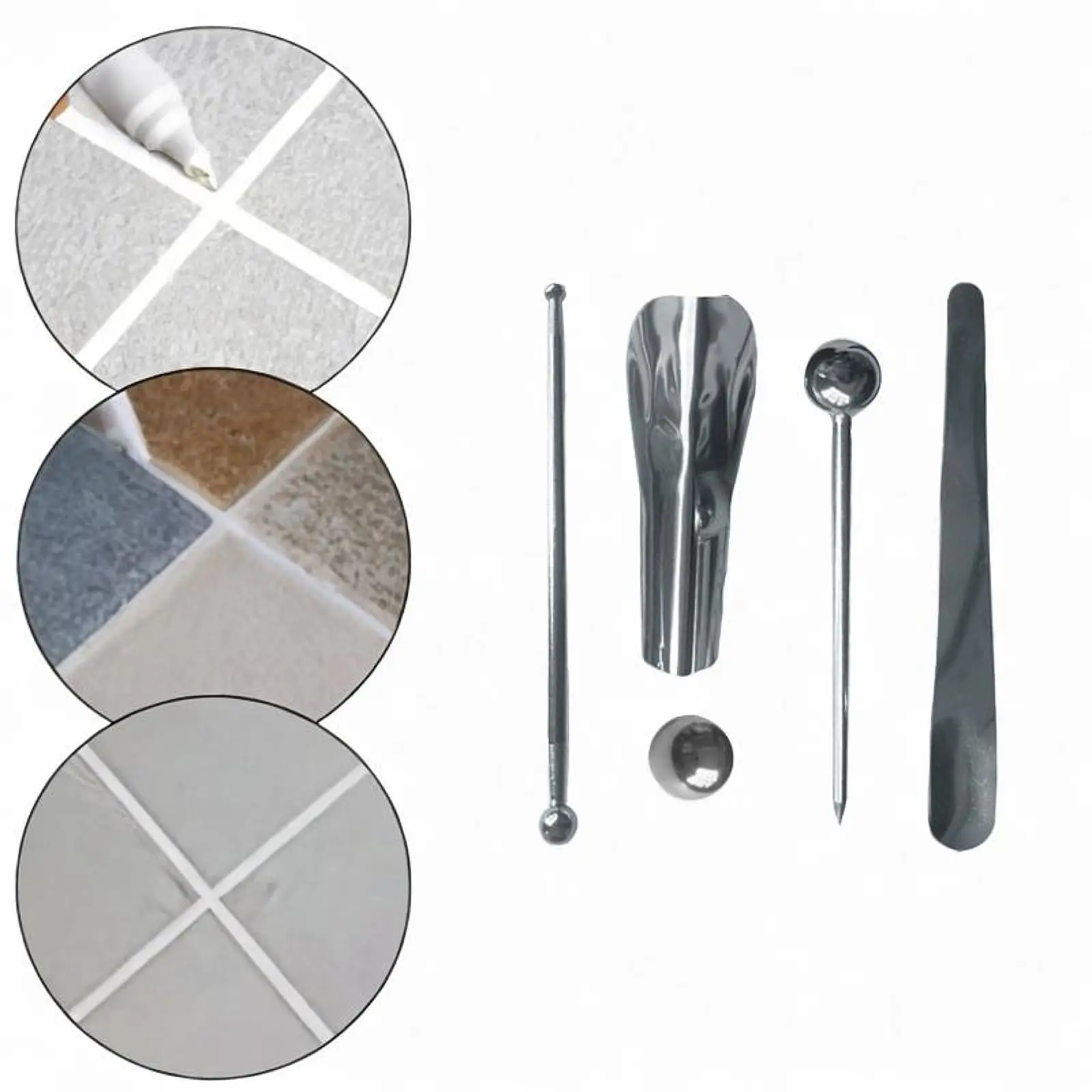 

Caulking Tools Set Supplies Floor Joint Repairing Tile Caulk Metal Balls for