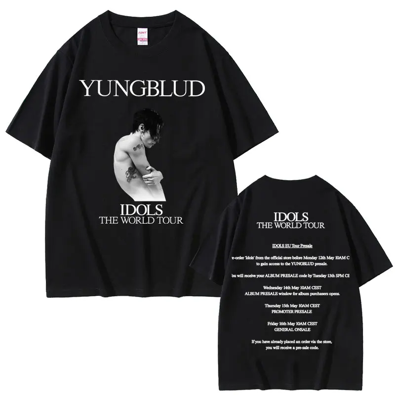 

Singer Yungblud IDOLS The World Tour 2025 T-shirt Men Women Hip Hop Fashion Pop Music T-shirts Men's Casual Cotton Retro T Shirt