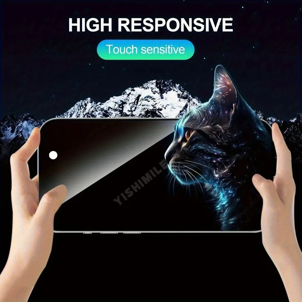 2Pcs Anti Spy Full Screen Protector for iPhone 17 16 15 14 Pro Max Air 13 12 11 Pro 17e 15 16 Plus With 2Pcs Camera Lens Glass