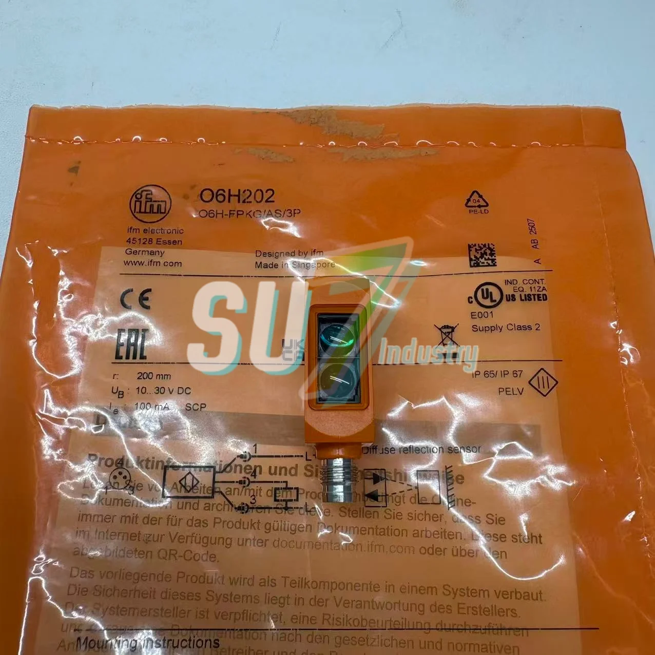 100% NOVO sensor fotoelétrico O6H202 O6H-FPKG/AS/3P