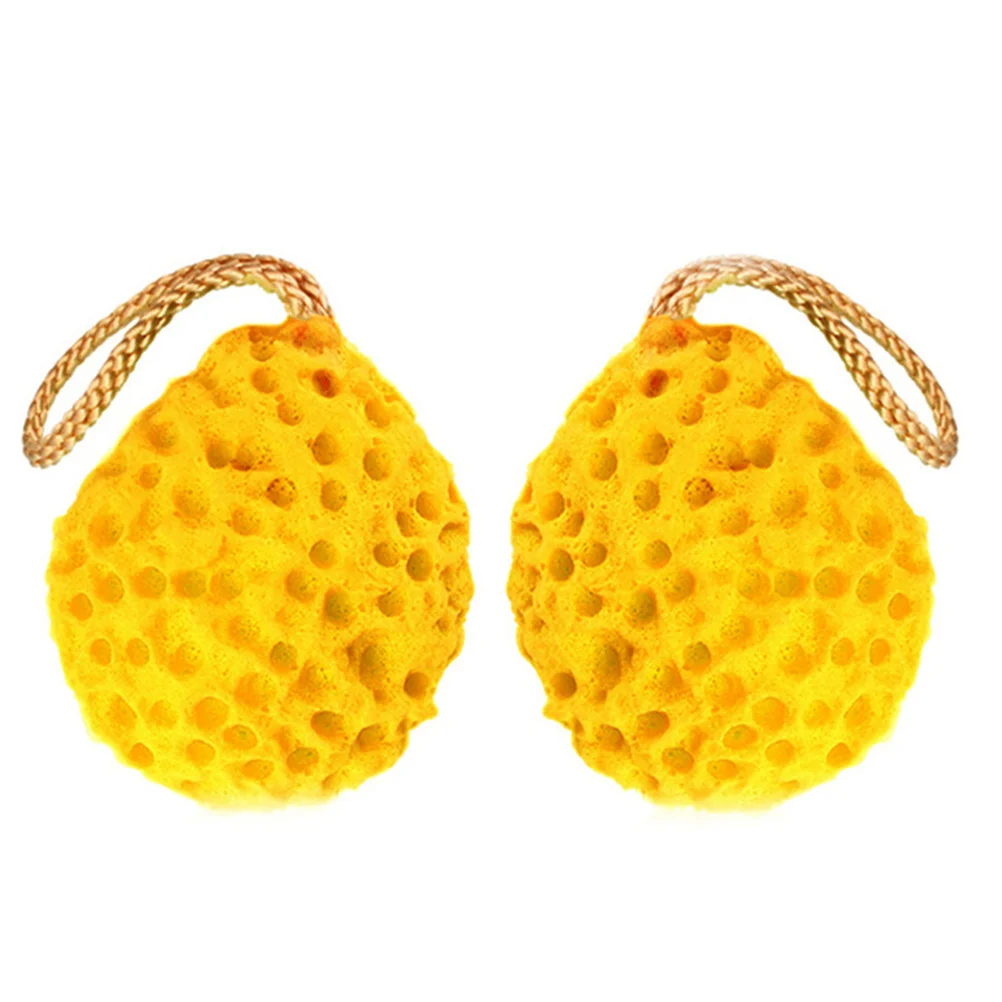 2 قطعة إسفنجة حمام على شكل قرص العسل كرة استحمام ناعمة متينة لترطيب البشرة وتفعيل الخلية كرة استحمام معلقة حزام لكامل الجسم #2