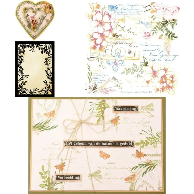 Script & Wildflowers Sprigs Patch Cut Metal Die and Stencils Stamps for Scrap Booking Stencil Album Paper DIY Gift Card 2026