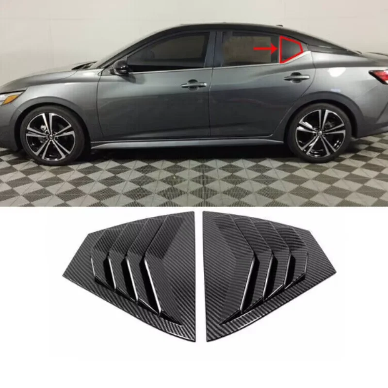 

Car Rear Window Louver Shutter Cover Trim For Nissan Sentra Bluebird Sylphy 2020 2021 2022 2023 2024 Carbon Fiber Accessories