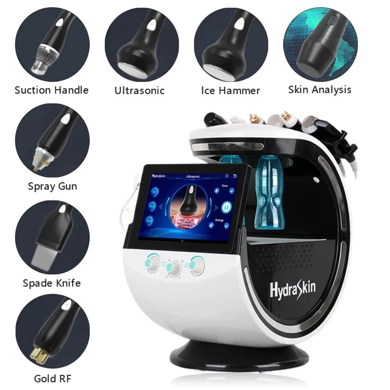 7-in-1 Moisturizing Facial Care Device Ultrasonic Skin Rejuvenation and Grinding High Pressure Oxygen Deep Cleansing Facial Clea - view 3