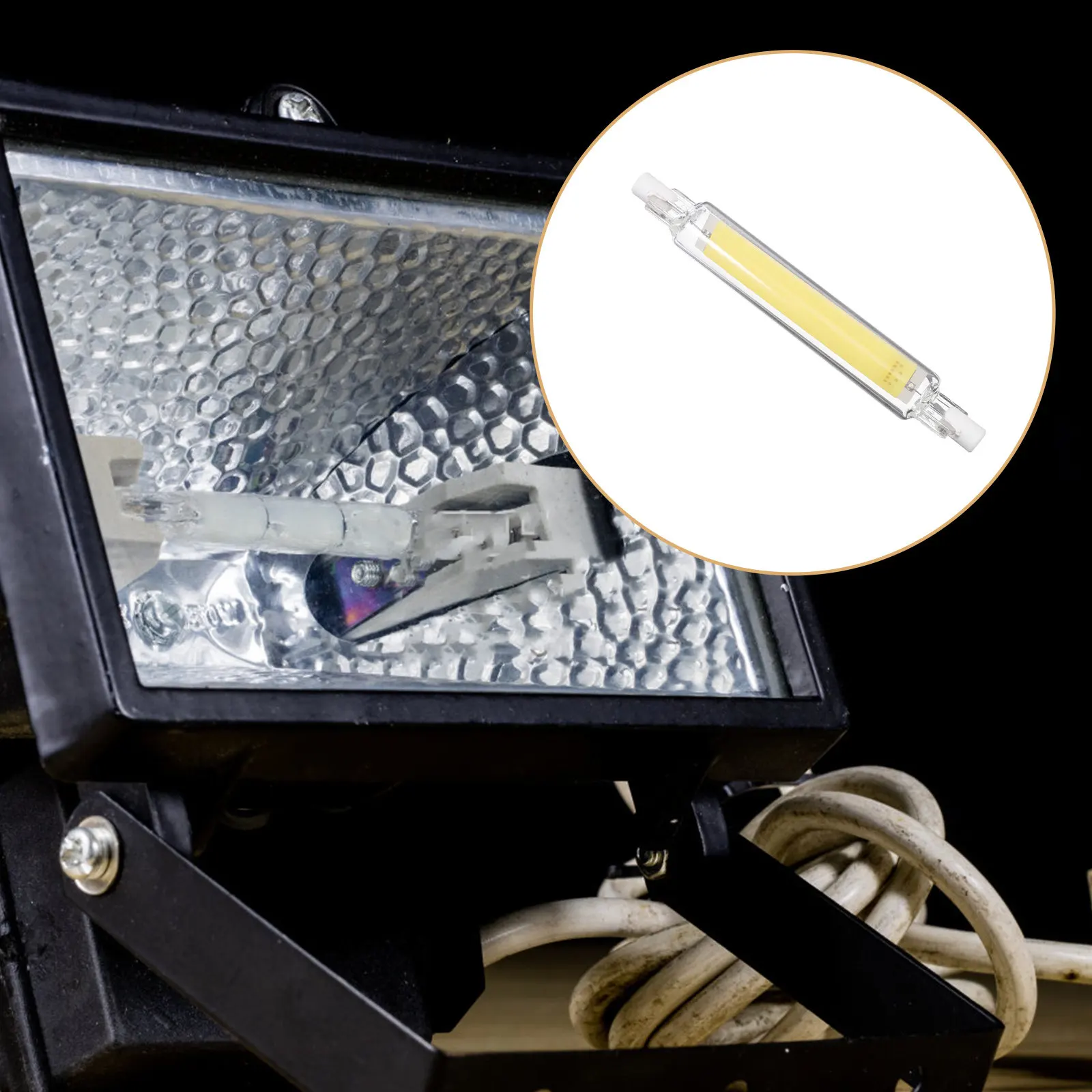 

1 шт. светодиодная лампа R7s с двумя концами, 118 мм, замена галогенной лампы, яркий прожектор для рабочего и охранного освещения, замена галогенной лампочки