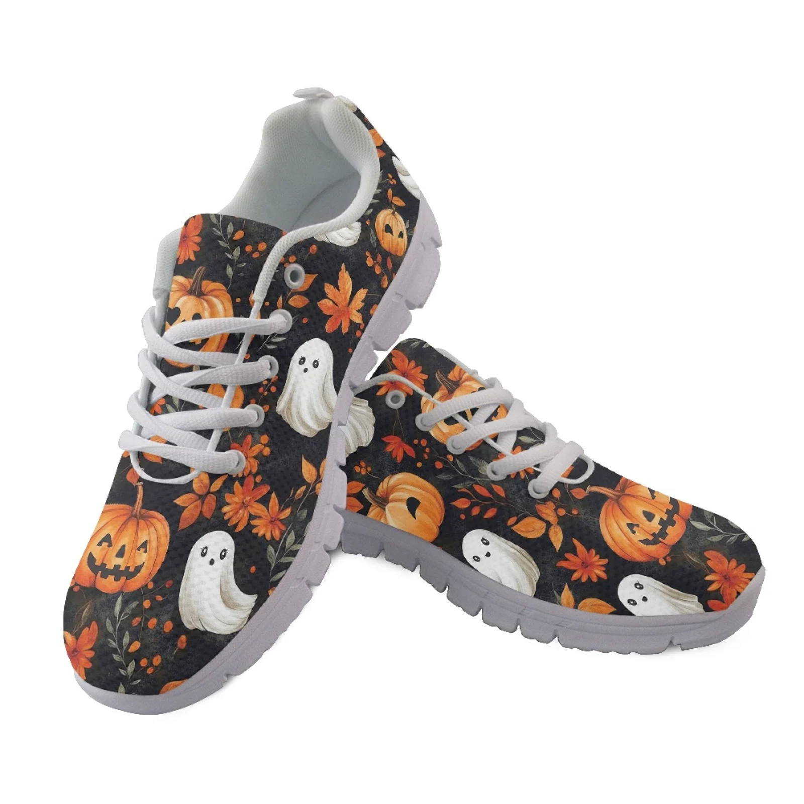 Coloranimal Ghost Pumpkin Mesh & EVA Sole Sneakers for Women Breathable Walking Sneakers for Womens 2026 New