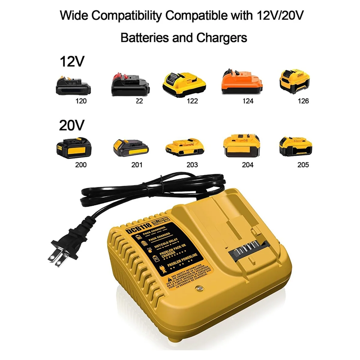 Gereedschap Voor Dewalt DCB118 12 V-20 V Tool Batterij Oplader DCB112 Toepasselijk voor Dewalt Lithium Batterij Opladen US-Plug