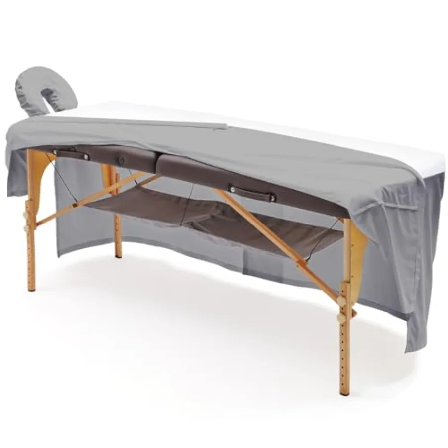 

Massage Table SkirtMassage Face Rest Cover and Massage Table Under Storage 3pcs Set SPA Bed Cover Bed Valance Soft and Stretcha