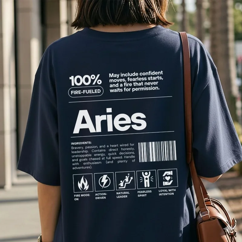 Camiseta personalizada de Aries, sudadera con datos del signo del zodíaco, regalo de cumpleaños de astrología, camiseta del zodíaco de Aries, ropa divertida con horóscopo