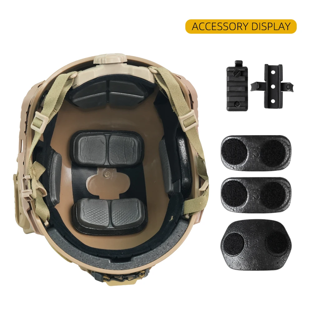 BOOIU Fast Tactical Helmet Adjustable Knob ABS High Cut Guide Rail Damping Protective Helmet Outdoor Airsoft Military Helmets