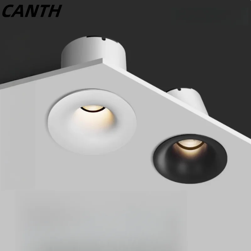 2025 new arc-shaped small hill spotlight led recessed living room frameless anti-glare downlight without main hole