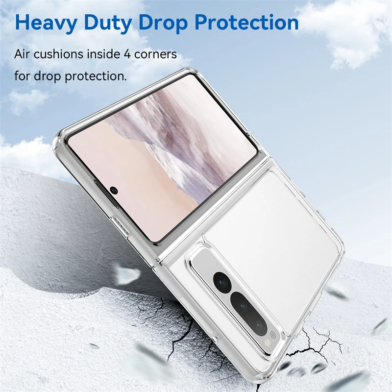 For Google Pixel Fold Case Luxury Silicone Clear Bumper For Pixel Fold Capa TPU Shockproof Case For Google Pixel Fold Cover