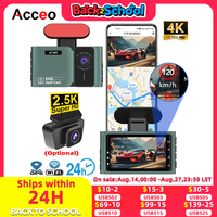 4K Dashcam WIFI GPS CAR Video Recorder Support Front 4K And Rear 2.5K Dual Lens Night Vision Room Rearview Camera 24H Parking