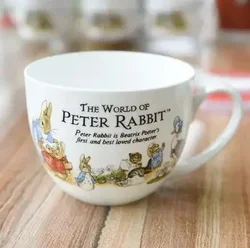Bone Porcelain Tableware Set, Breakfast Cup, Milk Mug, Instant Noodle with Lid, Spoon, Water Cup, Cute Household Tableware Set