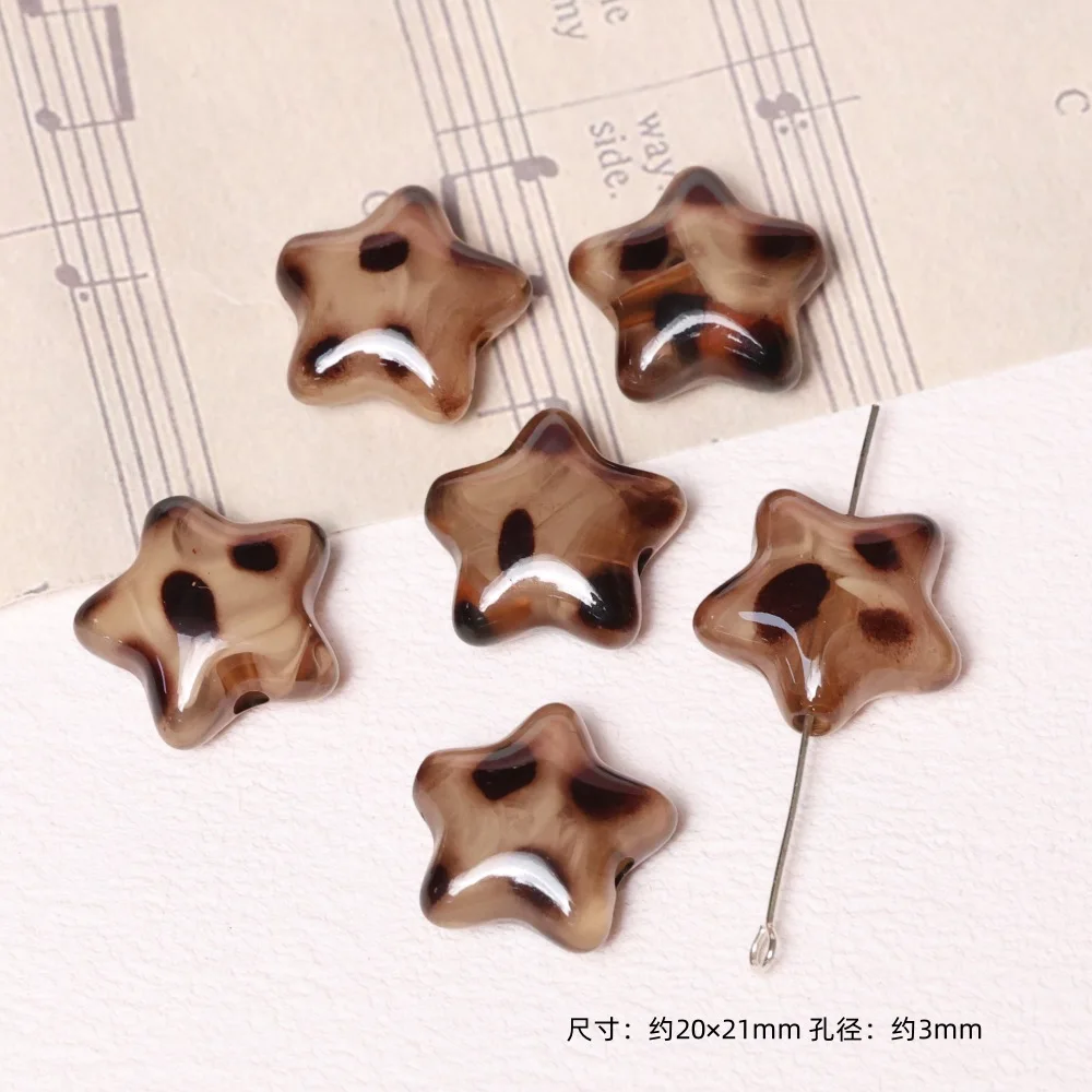 5PCS New Leopard Series Snapback Acrylic Beads Loose Spacer Beads For Jewelry Making DIY Bracelet Necklace Accessories