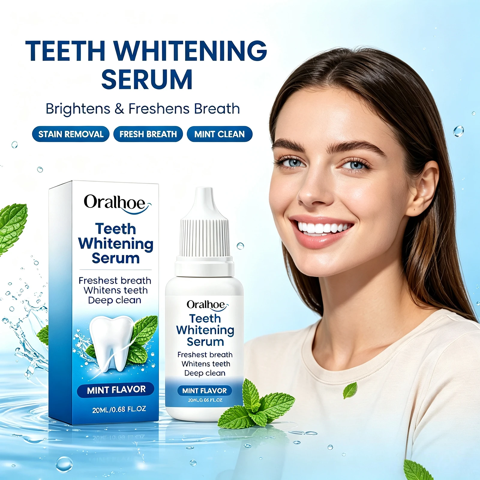 Oralhoe Teeth Whitening Serum Hydroxyapatite Daily Surface Stain Remover Tea Coffee Fresh Breath Smooth Glossy Oral Hygiene Care