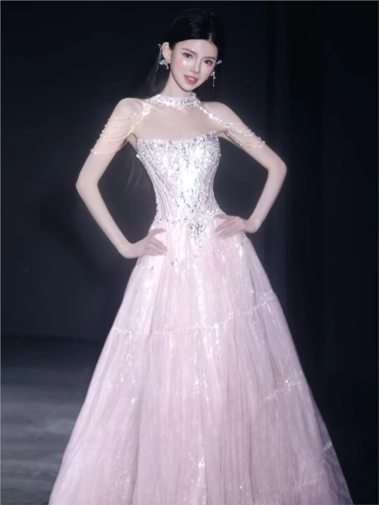 

New strapless dress for banquets light luxury birthday and coming-of-age gifts custom-made morning