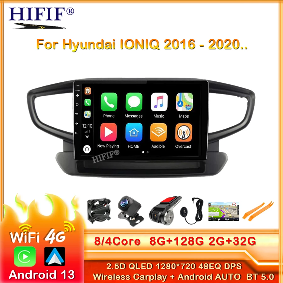 

Android 13 For Hyundai IONIQ 2016 2017 2018 2019 2020 Car Multimedia Player Bluetooth Touch Screen GPS Navigation Radio Player