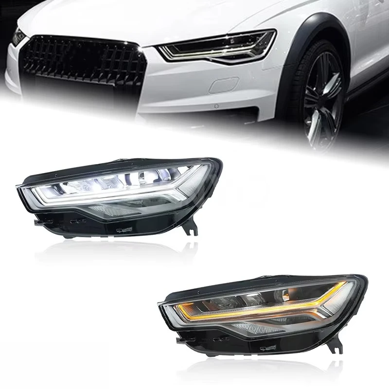 Junyo Led Auto Parts Headlights for Audi A6C7 S6 C8 2012-2015 Upgrade to the New High-End Matrix Projector Headlights