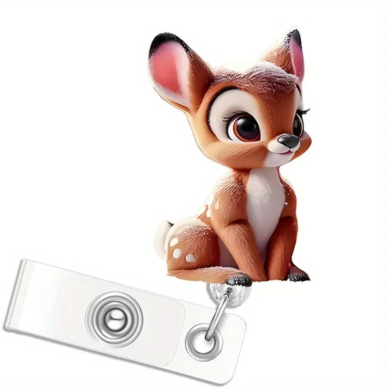 

Катушка для значка медсестры с оленями — выдвижной рождественский зажим для удостоверения личности, идеальный подарок для медицинского персонала и студентов.