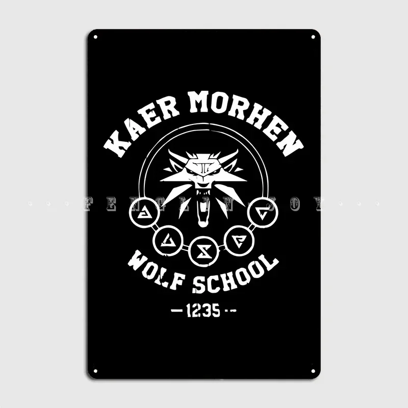 Melhor vendedor kaer morhen logotipo mercadoria cartaz placa de metal cinema cozinha personalizar clube bar placas estanho cartazes