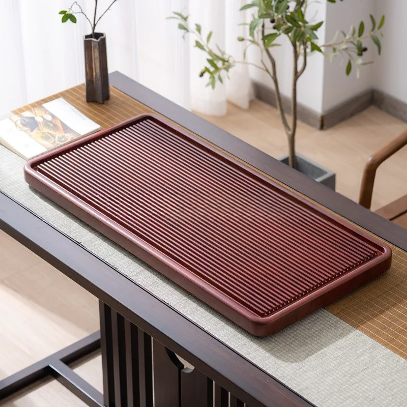 

Bamboo Tea Tray for Kung Fu Tea, Small Portable Tea Table with Drainage, Bakelite Style for Home Office Desk Tea Ceremony
