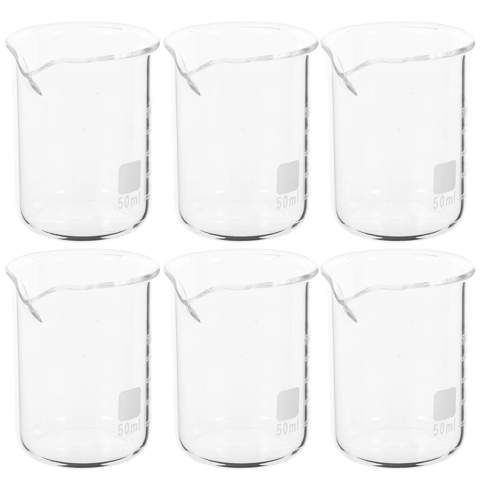6 قطعة مجموعة أكواب قياس الزجاج مقياس واضح قياس دقيق وضع مستقر أدوات قياس السائل لتجربة المختبر #1