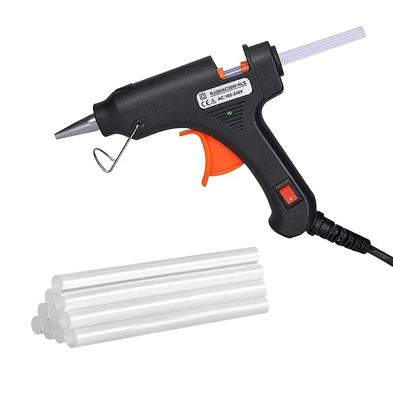 

70W Hot Melt Glue Gun With 7MM Transparent Glue Stick Mini Gun Home Electric Heat Temperature Gun Repair Tool DIY Accessories
