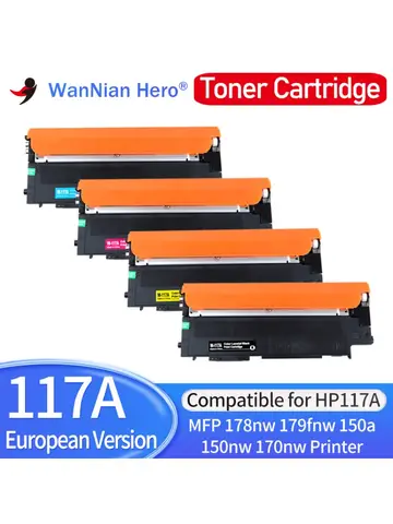 Cartouche de Toner 117A, 1 pièce/4 pièces, compatible avec hp117a 117a w2070a pour imprimante HP MFP 179fnw 178nw 150a 150nw 170nw avec puce
