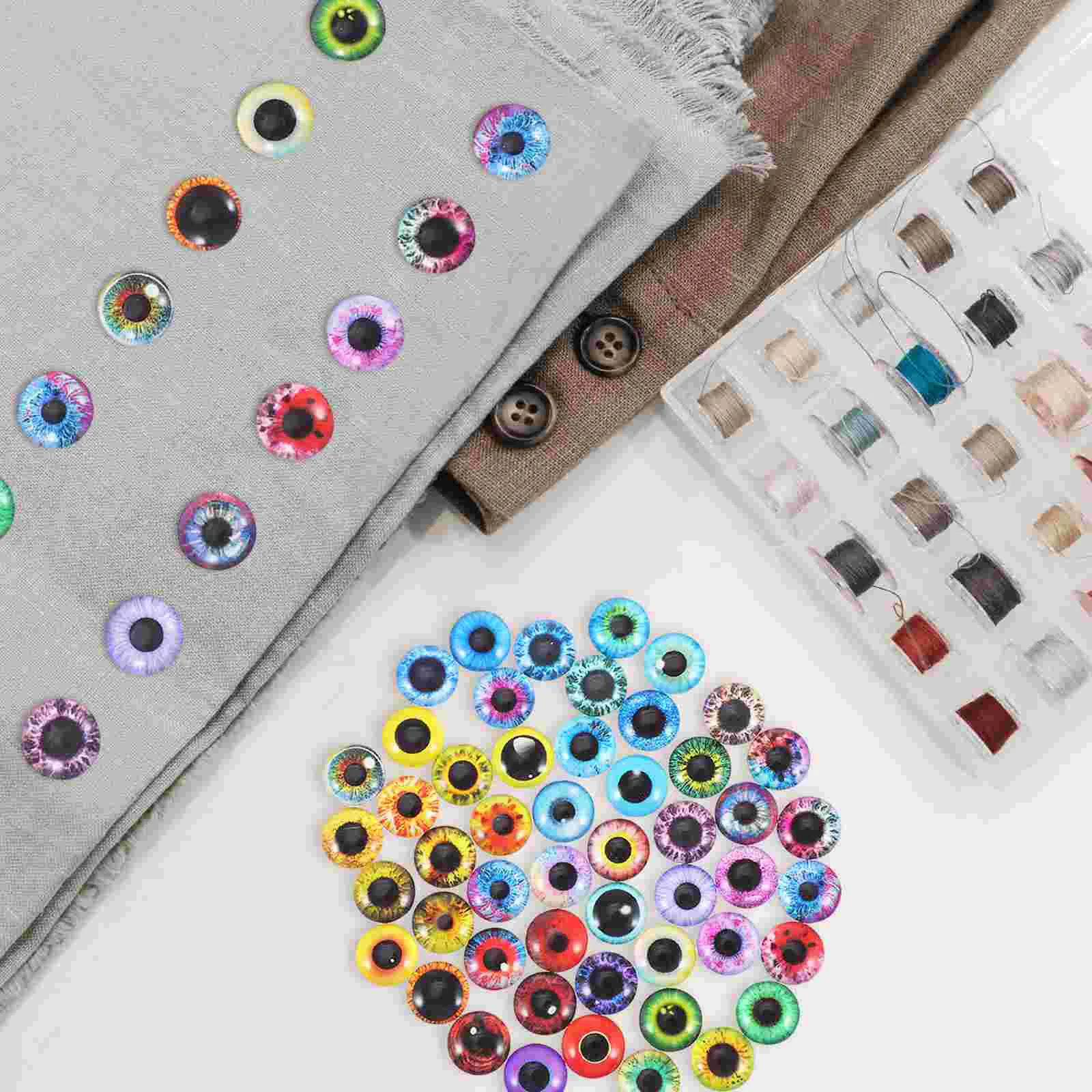 100 Pcs Eye Glass Patch Craft Embellishments Eyes Decals DIY Supplies Applique Patches Gemstone Jewelry