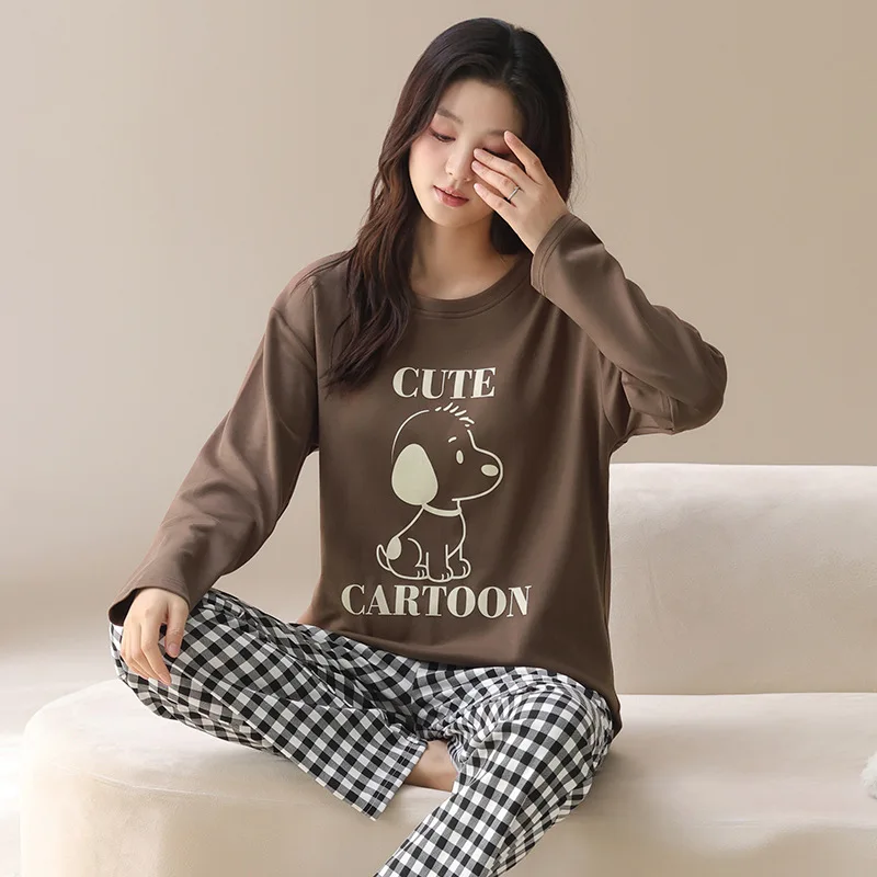 

Snoopy Spring/Summer Short Sleeve Trousers Cotton sleepwear Women's Suit Pullover Home Clothes Pajamas can be worn outside