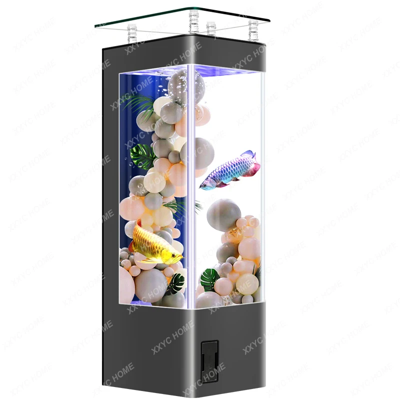 

Glass Fish Tank Living Room Home Small Ecological Filter Fish Farming Integrated Self-Circulation Floor Aquarium