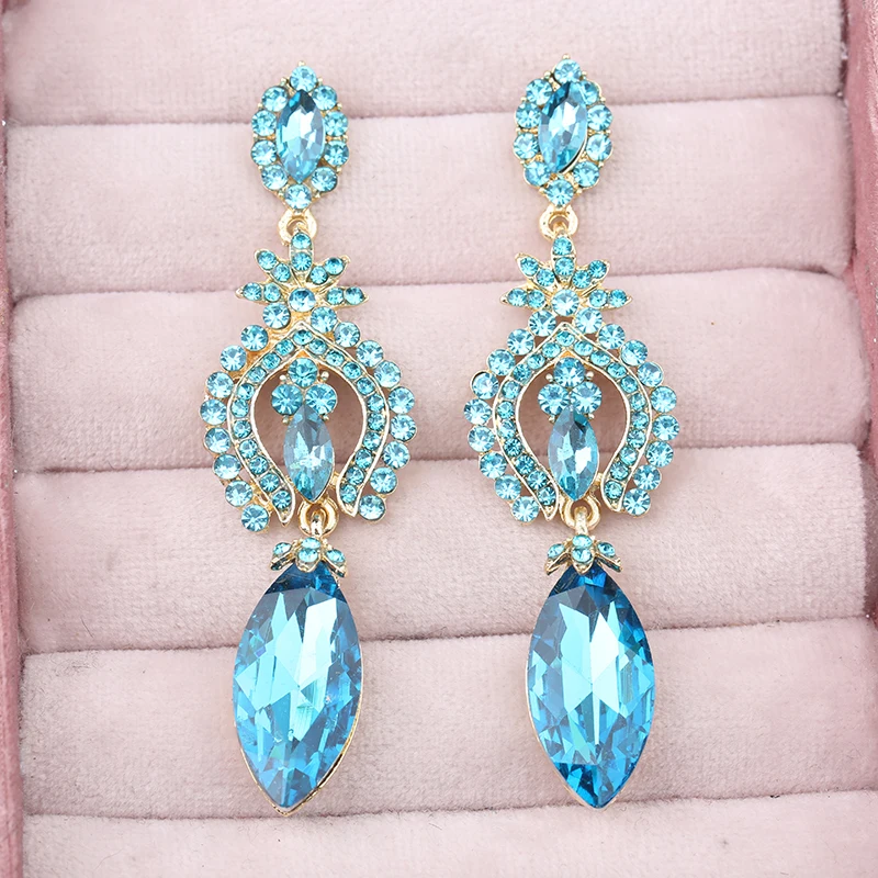 VEYO-pendientes largos Vintage con diamantes de imitación para mujer, aretes colgantes elegantes para fiesta de boda, joyería de moda al por mayor