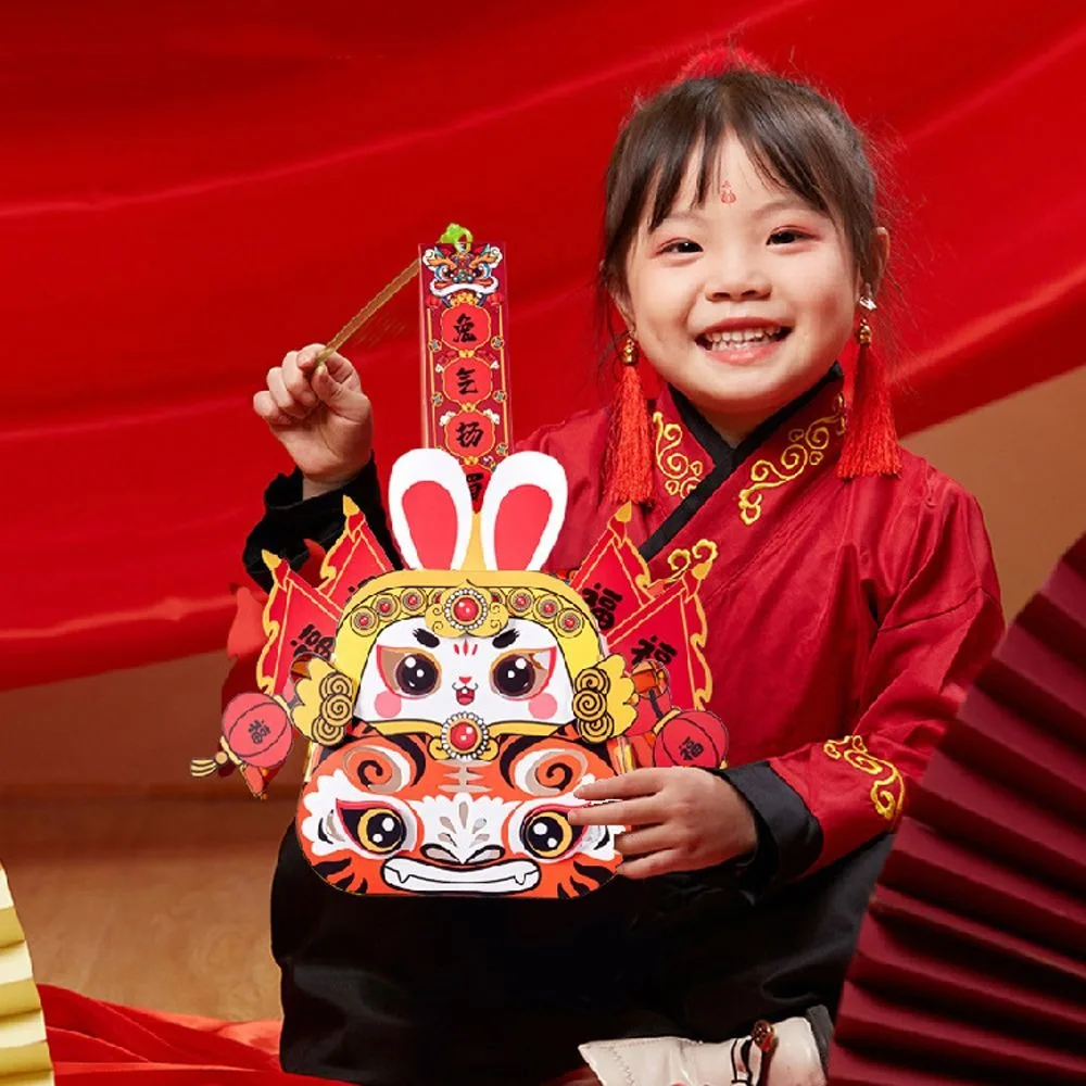 

Cartoon Mid-Autumn Festival Lantern Handmade Traditional Rabbit Lantern Chinese Ancient Lantern DIY Material Package Children