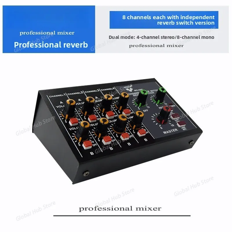

Sound Console 8-channel DJ Mixer Audio Signal Reverb Instrument Microphone Small Extender