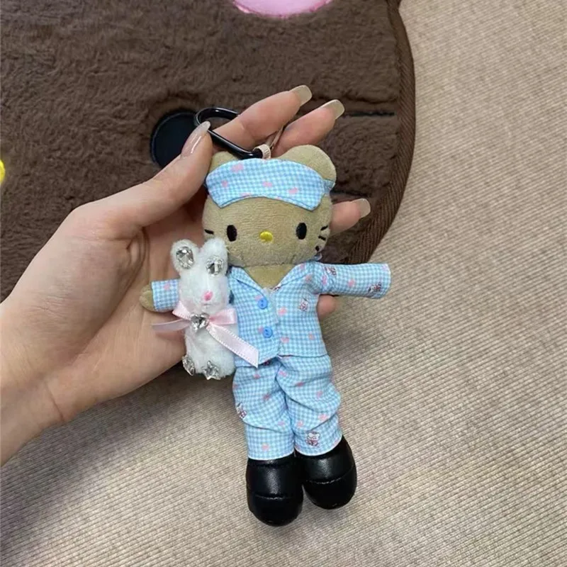 Lange benen Hellokitty pyjama uniform tas hanger schattig boekentas sieraden pop pluche meisjes rugzak cadeau