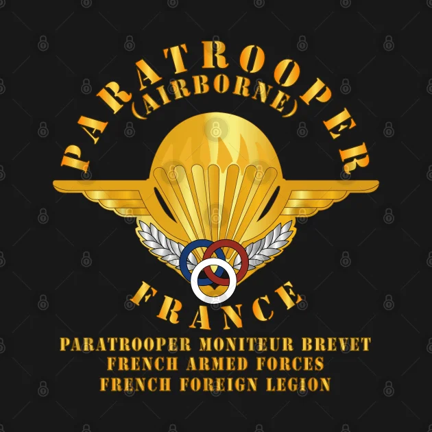 France Airborne Paratrooper Moniteur Brevet T-Shirt New 100% Cotton O-Neck Summer Short Sleeve Casual Mens T-shirt Size S-3XL