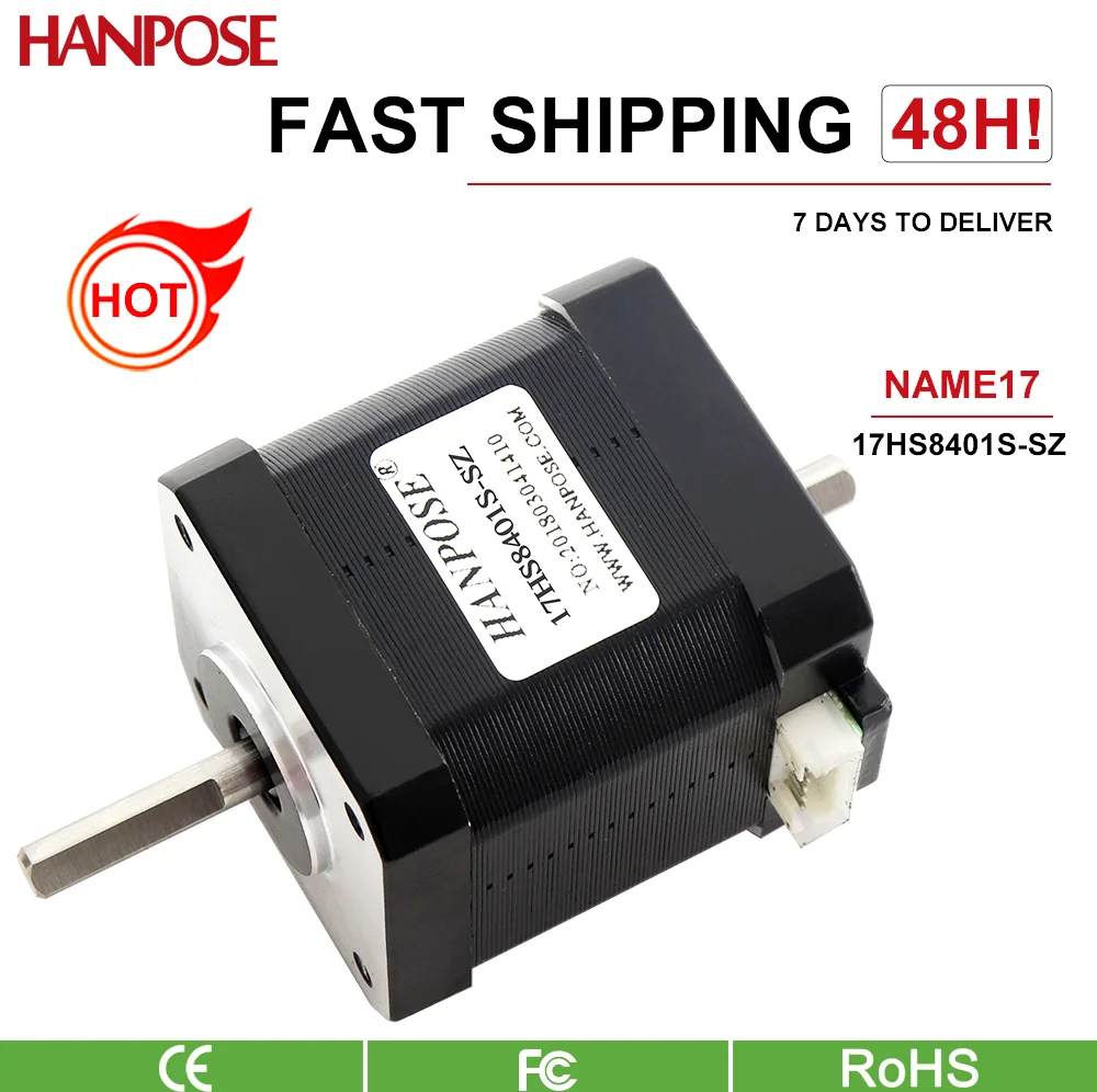 Nema 17 4 Lead Dual Axis Stepper Motor 1.8A 52N.CM 17HS8401S-SZ 2 Phase 1.8 Degree 42BYGH48 CNC Milling Machine 3D Printer Parts