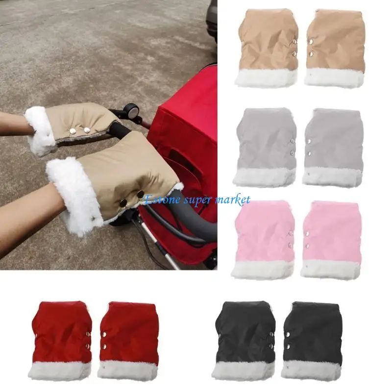 090B Fleece Stroller Hand Muff Winter Anti-freeze Glove for Baby Stroller Jogger Pram